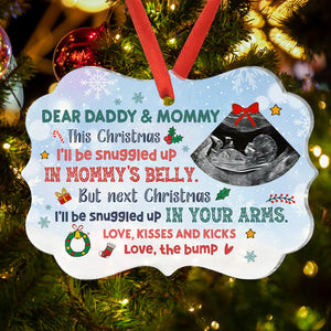 I'll Be Snuggled Up In Your Arms, Personalized Shape Ornaments, Custom Photo