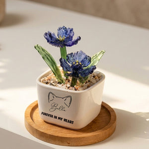 Personalized Dog Loss Gifts, "Forever In My Heart" Planter, Pet Memorial, Custom Design & Birth Month Flower