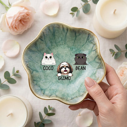 Personalized Pet Trinket Dish, Custom Cat & Dog Name Jewelry Dish, Pet Lover Gift, Cute Pet Ring Dish, Custom Pet Dish