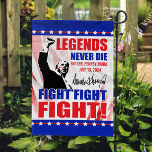 Legends Never Die Fight Fight Fight!, Trump Personalized House Flag, Trump Shooting, Trump Fight, Election 2024