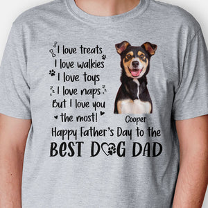 I Love Treats I Love Walkies, Personalized Shirt, Father's Day Gifts For Dog Lovers, Custom Photo