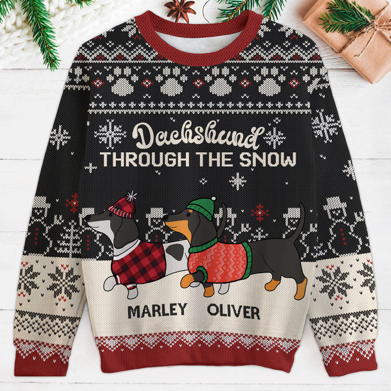 Snow Christmas Jumper Dachshund Through The Snow Jumper Dachshund