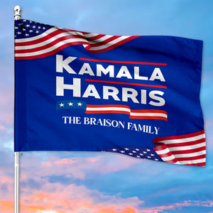 Kamala Harris Flag, Personalized House Flag, Custom Family Name, Election 2024