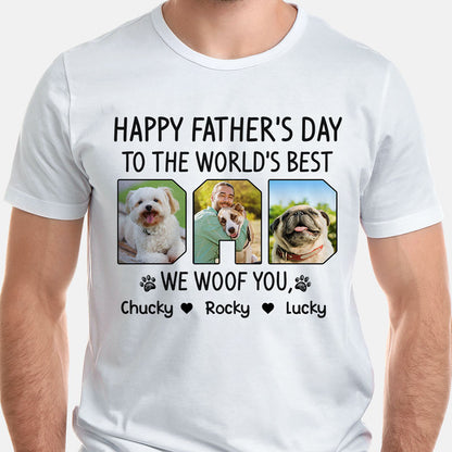 Personalized Happy Father's Day Best Dog Dad Photo Shirt - Gift From the Dog