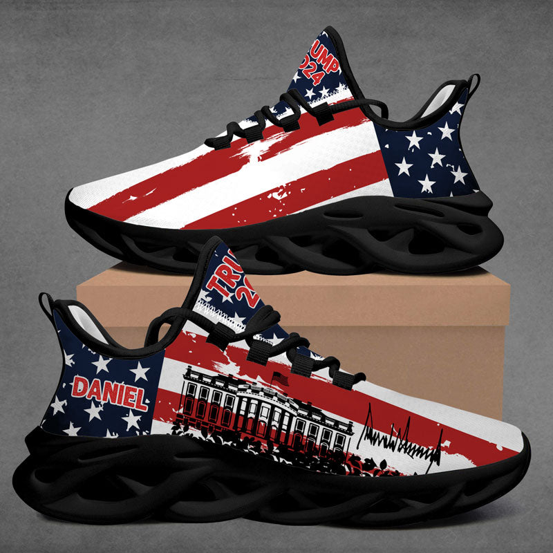Custom Trump White House MaxSoul Shoes, Personalized Sneakers, Gift For Trump Fans, Election 2024