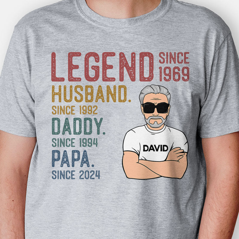 Discover Man Legend Husband Since Vintage, Personalized T-Shirt Gifts For Dad