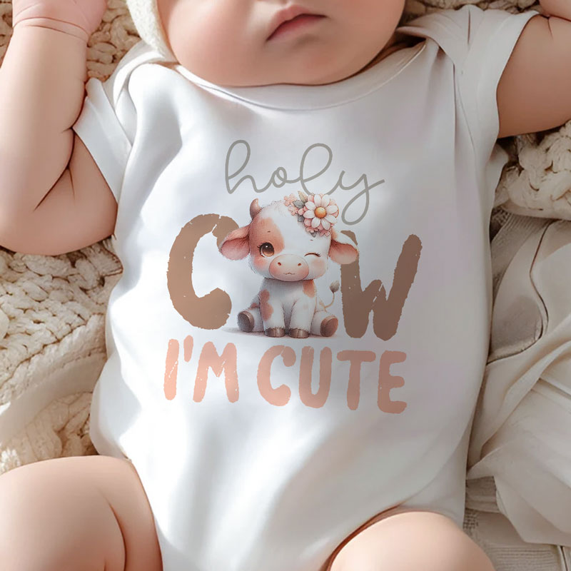 Holy Cow I'm Cute, Personalized Baby Clothes, Custom Baby Onesies