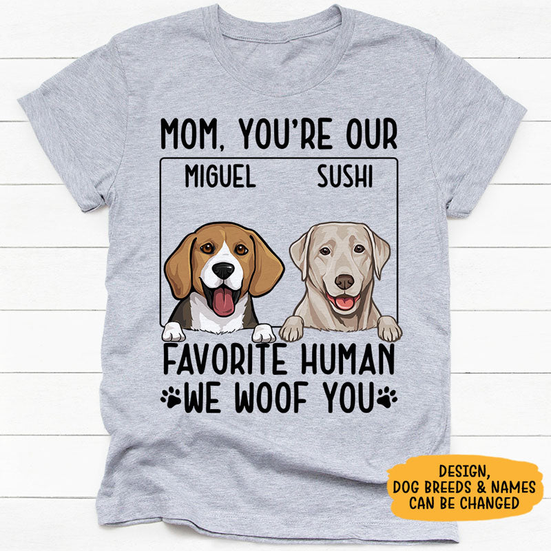 You Are My Favorite Human I Woof You, Personalized Shirt, Gift for Pet Lovers, Custom Photo