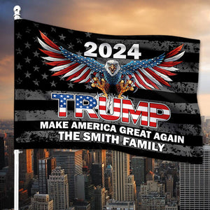 Make America Great Again Trump Flag, Personalized House Flag, Gifts For Trump Fans, Election 2024