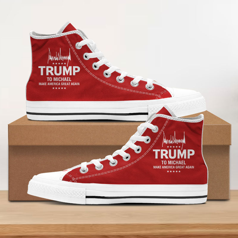 Make America Great Again Trump High Top Shoes, Personalized Trump Sneakers, Trump Shoes, Election 2024