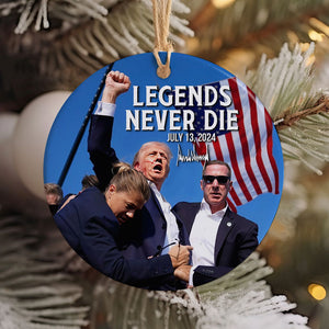 Legend Trump Never Die, Trump Assassination, Trump Ornaments, Election 2024