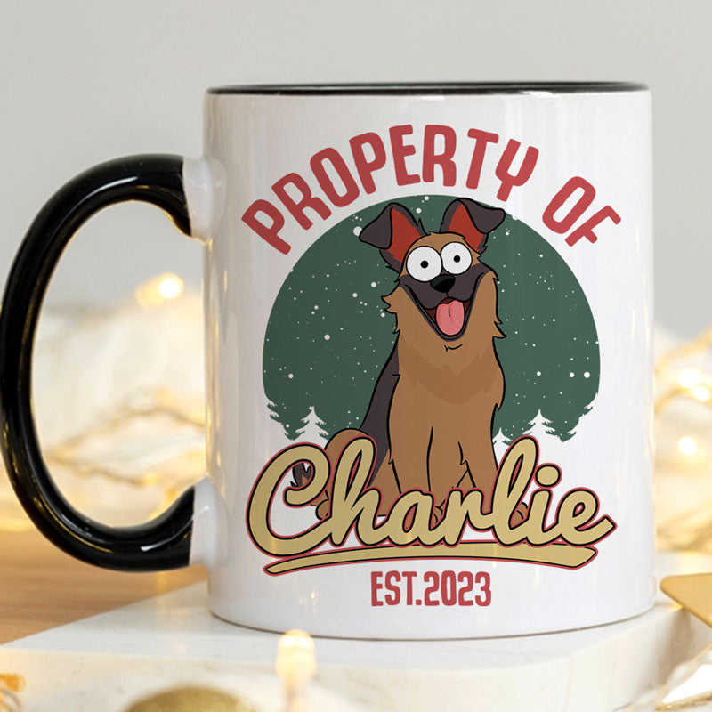Discover Property Of Dog Pop Eyed, Personalized Ceramic Mug, Gift For Dog Lovers, Custom Photo
