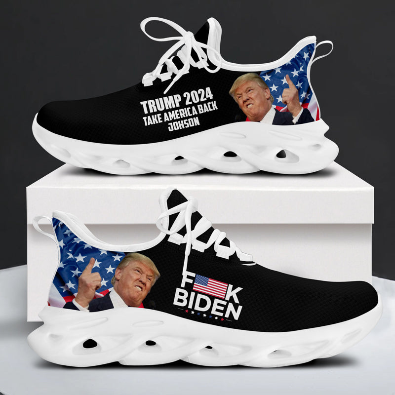 FK Biden Take America Back US Flag Trump MaxSoul Shoes, Personalized Trump Sneakers, Trump Shoes, Election 2024