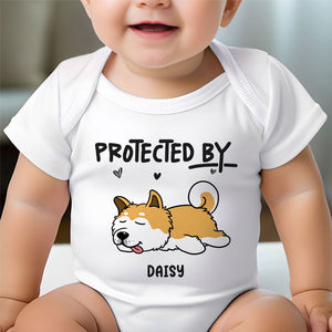 Protected By Sleeping Dog, Personalized Baby Clothes, Custom Baby Onesies, Baby Shower Gifts