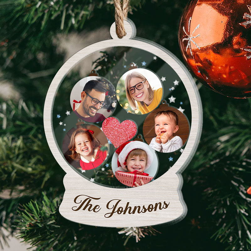 Family Ornament - Personalized Custom 2-layered Wood Ornament