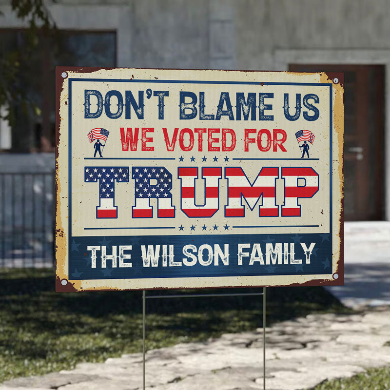 We Voted For Trump, Personalized Yard Sign, Trump Sign, Election 2024