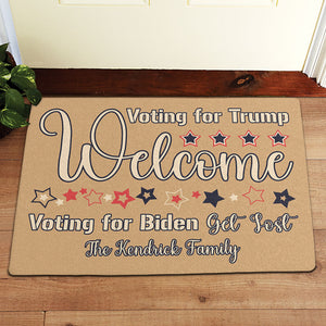 Voting For Trump Welcome, Personalized Doormat, Trump Doormat, Home Decor, Election 2024