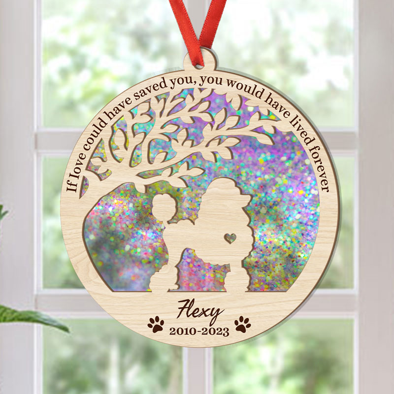If Love Could Save You Glitter, Personalized Suncatcher Ornament, Car Hanger