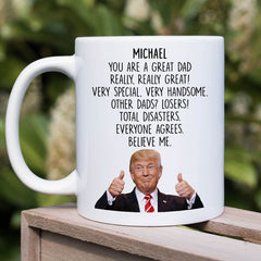 amazon father day coffee mugs trump You're Great Dad Really Trump, Personalized Coffee Mug, Father's Day G