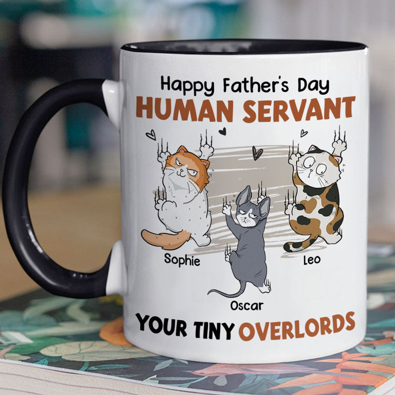 Discover Human Servant Your Tiny Overlord, Gift For Cat Lovers, Personalized Accent Mug