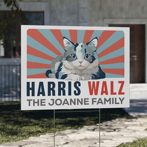 Harris Walz Cat, Personalized Yard Sign, Kamala Harris Sign, Vote Kamala, Election 2024