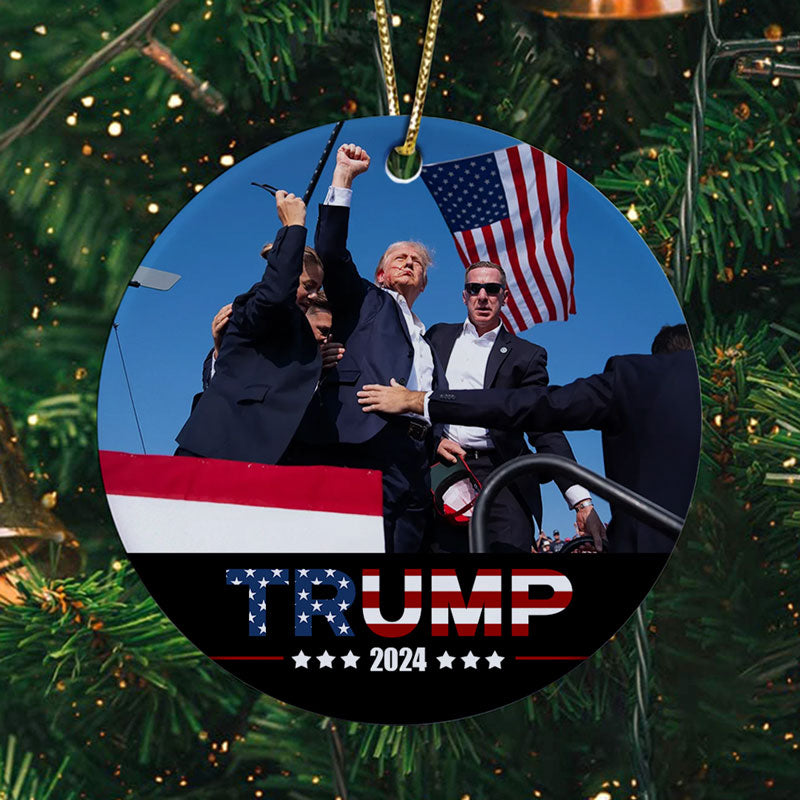 Trump Assassination Attempt, Trump Fight, Trump Ornaments, Election 2024