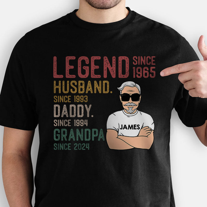 Discover Legend Husband Father, Personalized Father's Day Gifts Custom T-Shirt