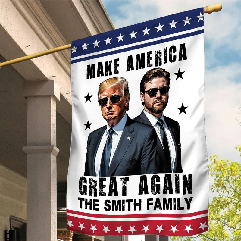 Trump Vance Make America Great Again, Personalized House Flag, Election 2024