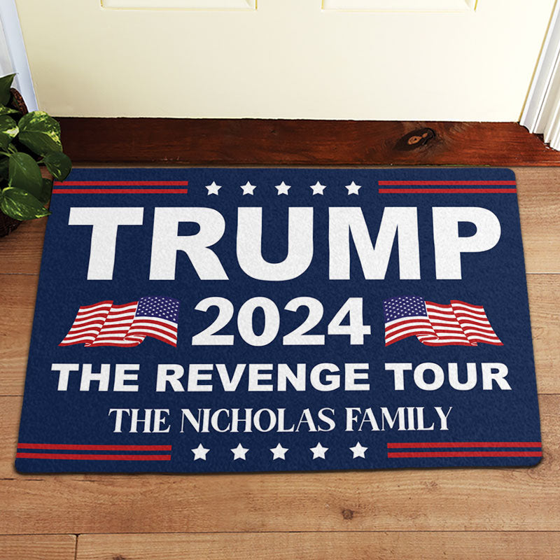 Trump The Revenge Tour, Personalized Doormat, Home Decoration For Trump Fans, Election 2024