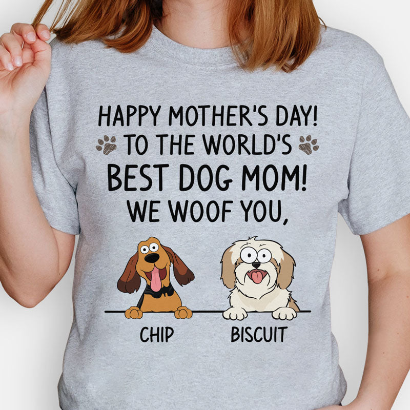 To The World's Best Dog Mom, Personalized Shirt, Mother's Day Gifts For Dog Mom