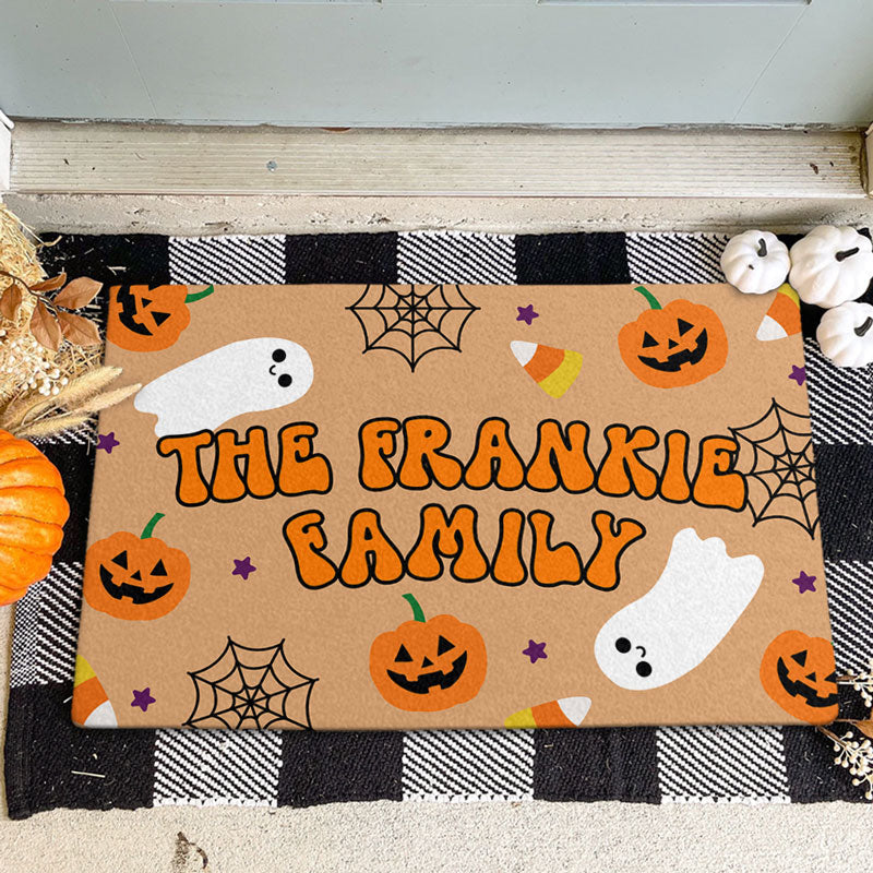 Welcome Halloween Door Mat, Personalized Doormat, Autumn Decor Ideas