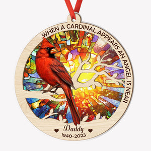 When A Cardinal Appears, Personalized Suncatcher Ornament, Car Hanger Memorial Gifts
