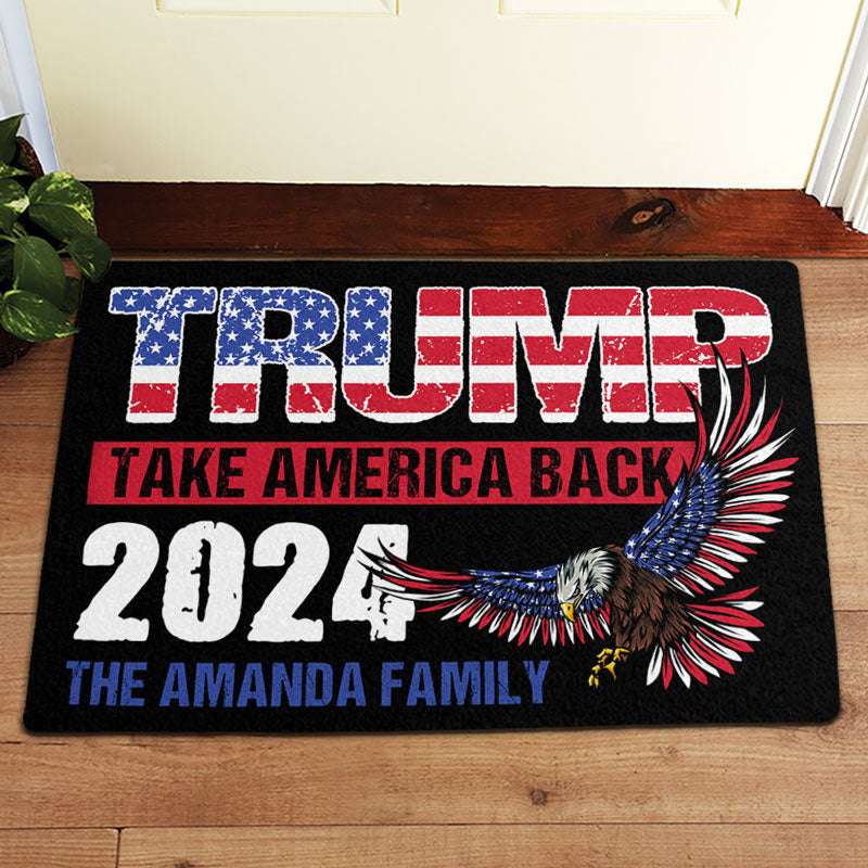 Trump Take America Back Eagle, Personalized Doormat, Home Decoration For Trump Fans, Election 2024