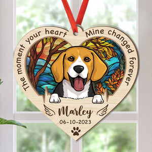 The Moment Your Heart Stopped, Personalized Suncatcher Ornament, Car Hanger Memorial Gifts