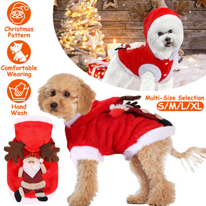 Pet Christmas Clothes Santa Claus' Reindeer Costume Winter Outfit For Small & Medium Dogs/Cats