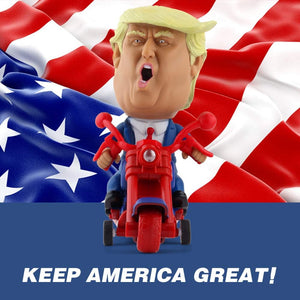 Donald Trump Riding Motorcycle Toy Figure, Gift for Trump Fans, Election 2024