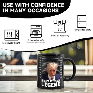 Trump Mugshot Prison Black Mug, Gift For Trump Fans, Election 2024