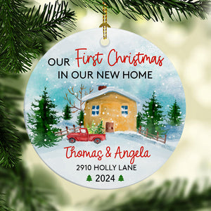 Our First Christmas In Our New House, Personalized Christmas Ornaments, Custom Holiday Decoration