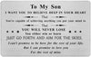 To My Son, I Want You To Believe Deep In Your Heart, Wallet Insert Card, Thank You Dad Gifts, I Love You Dad, Gifts For Father's Day, Gifts For Lovers