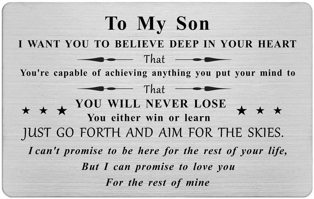 To My Son, I Want You To Believe Deep In Your Heart, Wallet Insert Card, Thank You Dad Gifts, I Love You Dad, Gifts For Father's Day, Gifts For Lovers