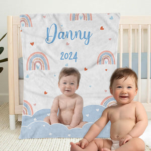 Baby Blanket Remove Background, Custom Photo Blanket, Christmas Gifts For Baby, Personalized Blanket