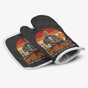 The GrillFather The Man The Myth The Legend, Personalized Oven Mitt, Father's Day Gifts, Custom Photo