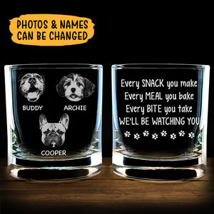 Every Snack You Make Every Meal You Bake, Personalized Engraved Rock Glass, Gift For Pet Lovers, Custom Photo