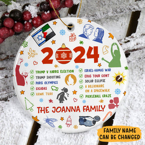 Notable Events 2024 Christmas Ornament, Personalized Ornaments, Year To Remember Gifts Idea