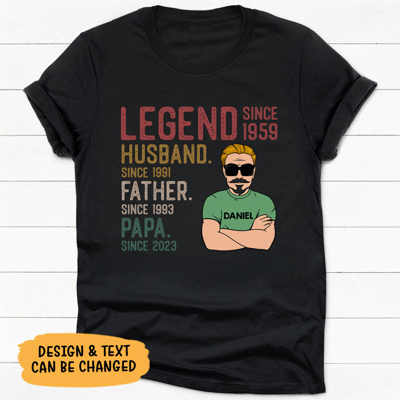 Legend Husband Father Dark Shirt, Personalized Shirt, Father's Day Gifts