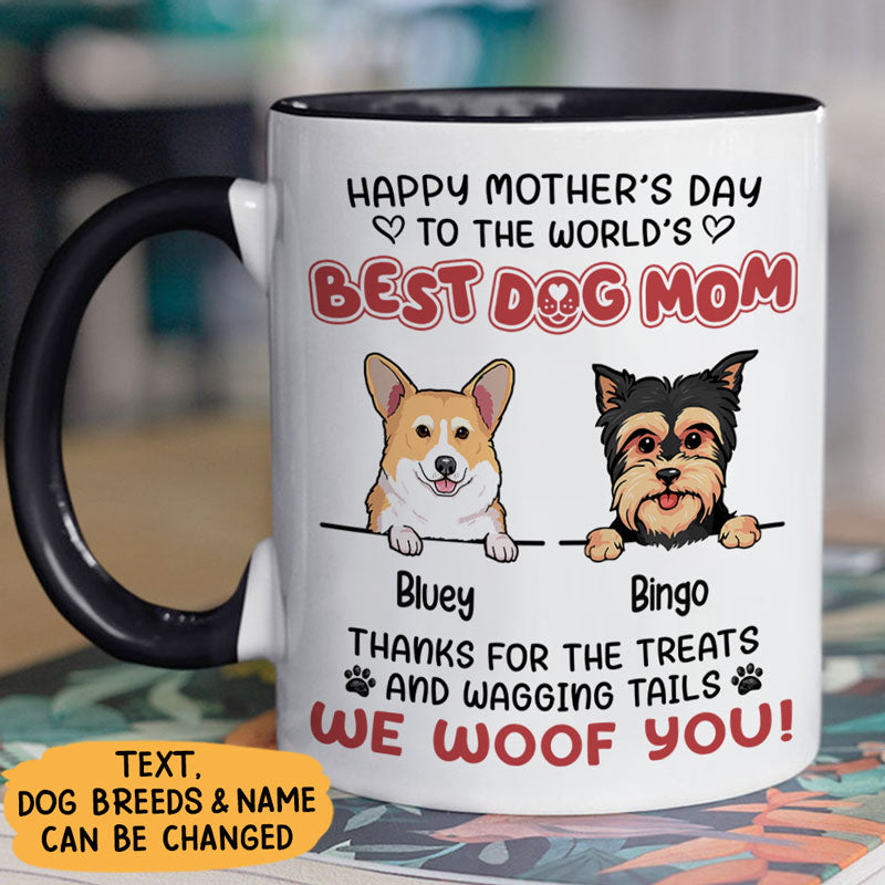 Discover Custom Photo Thanks For The Treats And Wagging Tails, Dog Lovers Personalized Accent Mug
