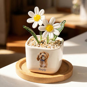 Custom Photo Pet, Custom Dog Photo Pot, Custom Picture Planter, Mother's Day Gift from Daughter, Sentimental Gift for Mom, Unique Mom Gift