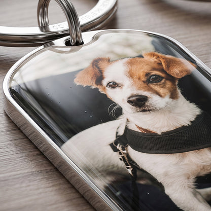 Once By My Side, Personalized Keychain, Pet Memorial Gift For Dog Lover, Custom Photo