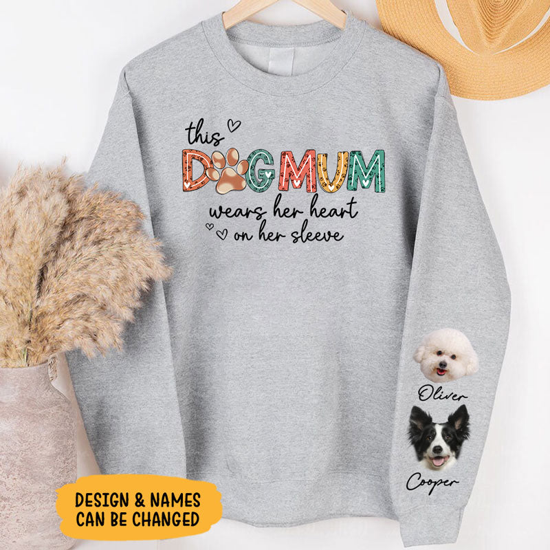 Wear My Heart On My Sleeve, Personalized Sweatshirt With Sleeve Imprint, Custom Photo