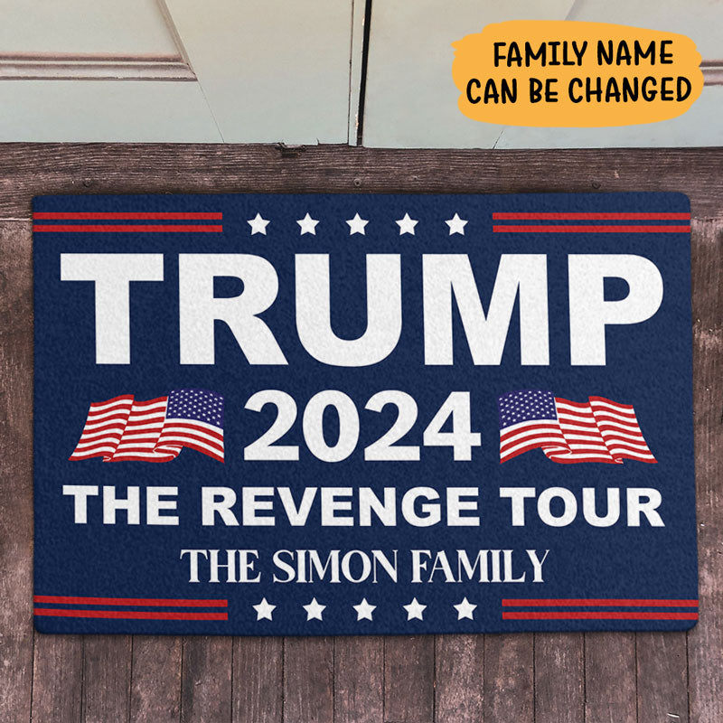 Trump The Revenge Tour, Personalized Doormat, Home Decoration For Trump Fans, Election 2024